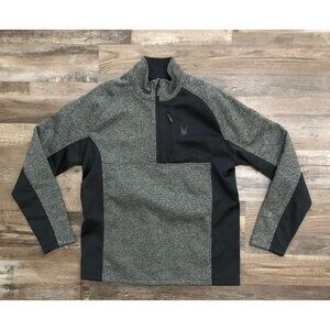 Spyder Mens XL Gray & Black 1/2 Zip Sweatshirt Jacket